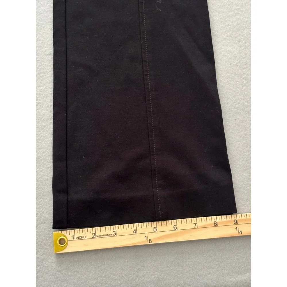 Gloria Vanderbilt Dress Pants 8 Excellent Black Seamed Flare Pull On Stretch
